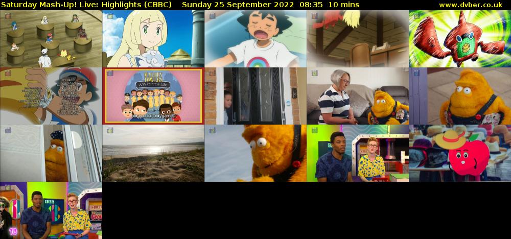 Saturday Mash-Up! Live: Highlights (CBBC) Sunday 25 September 2022 08:35 - 08:45