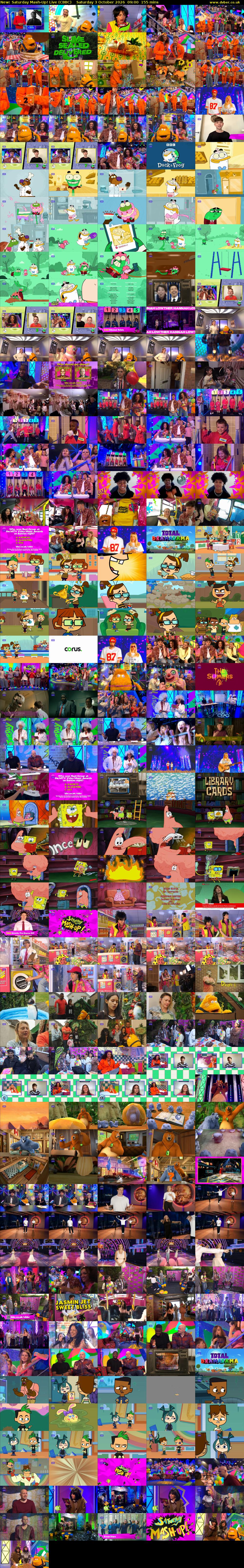 Saturday Mash-Up! Live (CBBC) Saturday 3 October 2026 09:00 - 11:35