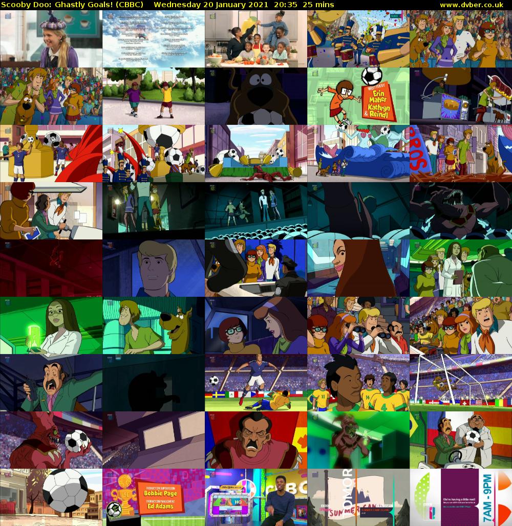 Scooby Doo: Ghastly Goals! (CBBC) Wednesday 20 January 2021 20:35 - 21:00
