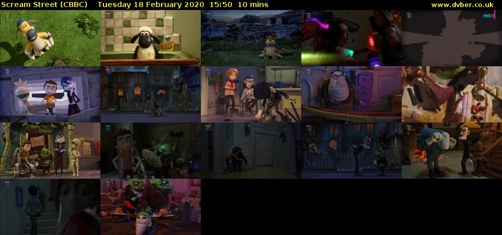 Scream Street (CBBC) Tuesday 18 February 2020 15:50 - 16:00