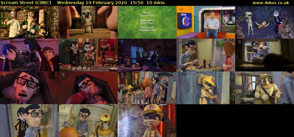 Scream Street (CBBC) Wednesday 19 February 2020 15:50 - 16:00