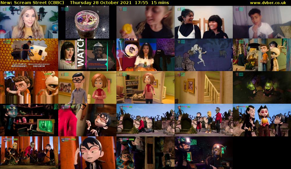 Scream Street (CBBC) Thursday 28 October 2021 17:55 - 18:10