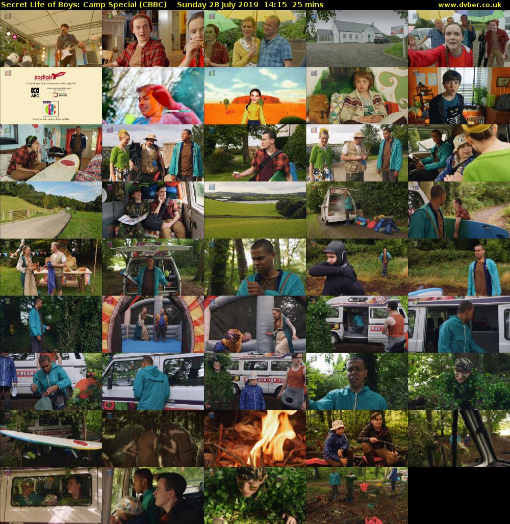 Secret Life of Boys: Camp Special (CBBC) Sunday 28 July 2019 14:15 - 14:40
