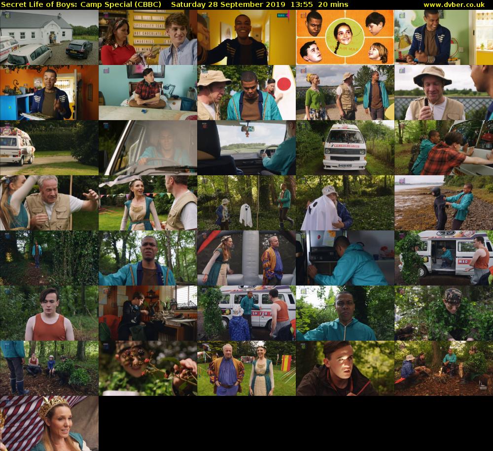 Secret Life of Boys: Camp Special (CBBC) Saturday 28 September 2019 13:55 - 14:15
