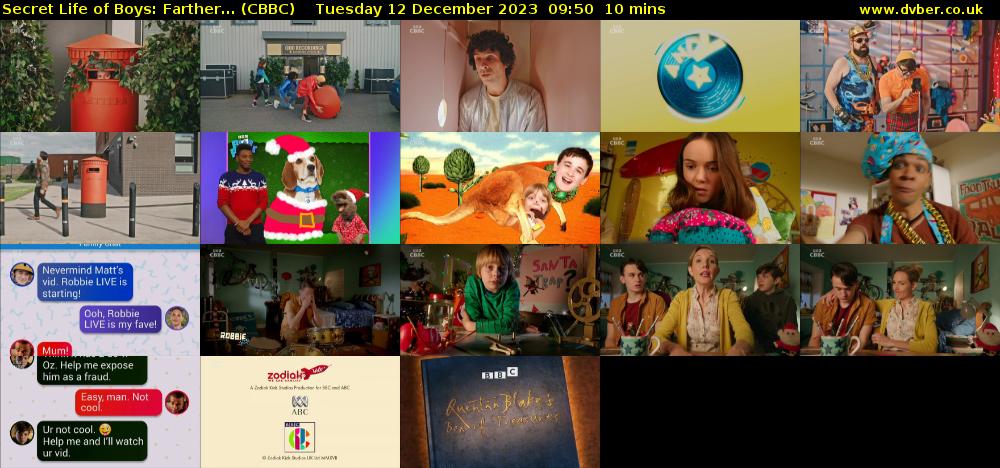 Secret Life of Boys: Farther... (CBBC) Tuesday 12 December 2023 09:50 - 10:00