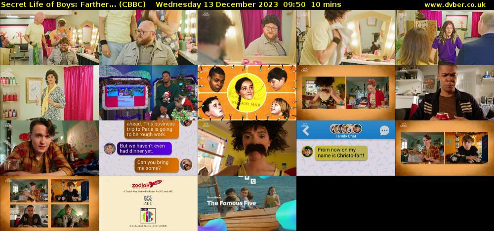 Secret Life of Boys: Farther... (CBBC) Wednesday 13 December 2023 09:50 - 10:00