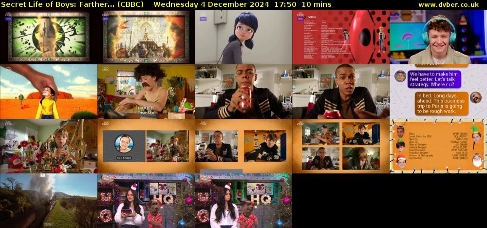 Secret Life of Boys: Farther... (CBBC) Wednesday 4 December 2024 17:50 - 18:00
