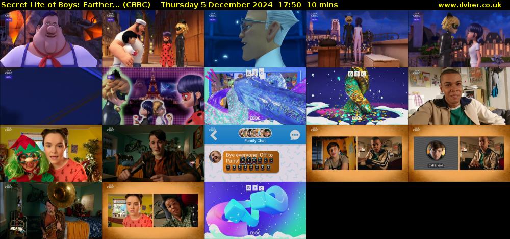 Secret Life of Boys: Farther... (CBBC) Thursday 5 December 2024 17:50 - 18:00