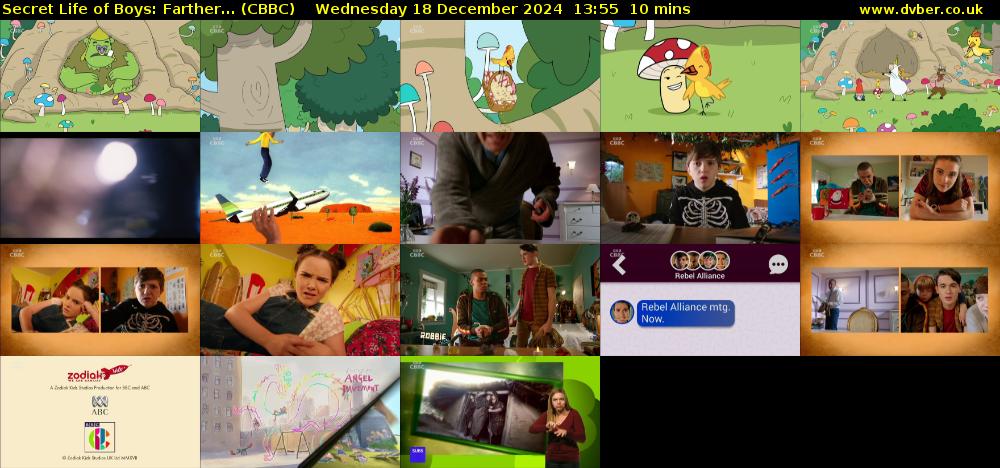 Secret Life of Boys: Farther... (CBBC) Wednesday 18 December 2024 13:55 - 14:05