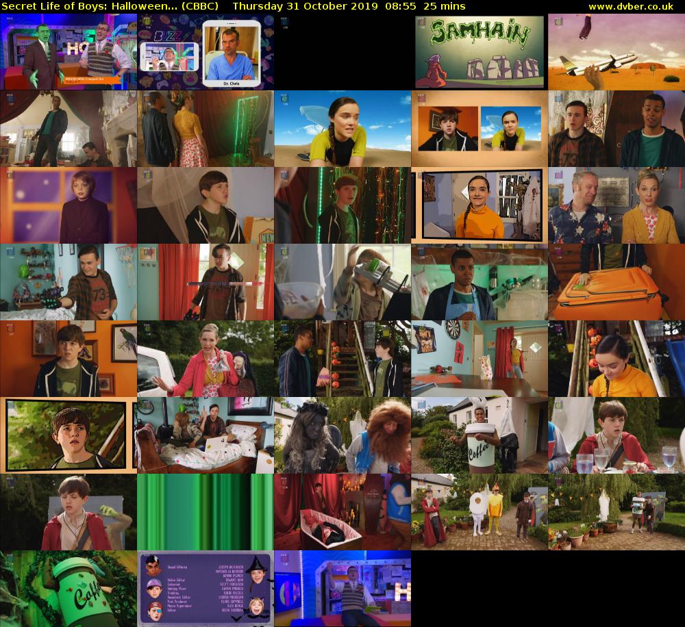 Secret Life of Boys: Halloween... (CBBC) Thursday 31 October 2019 08:55 - 09:20