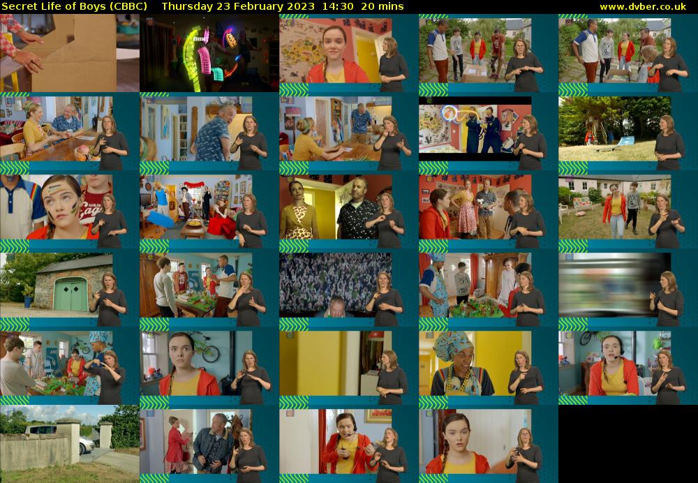 Secret Life of Boys (CBBC) Thursday 23 February 2023 14:30 - 14:50