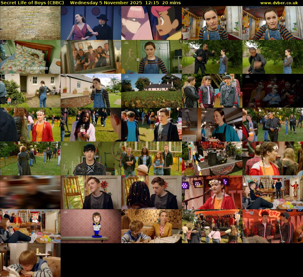 Secret Life of Boys (CBBC) Wednesday 5 November 2025 12:15 - 12:35