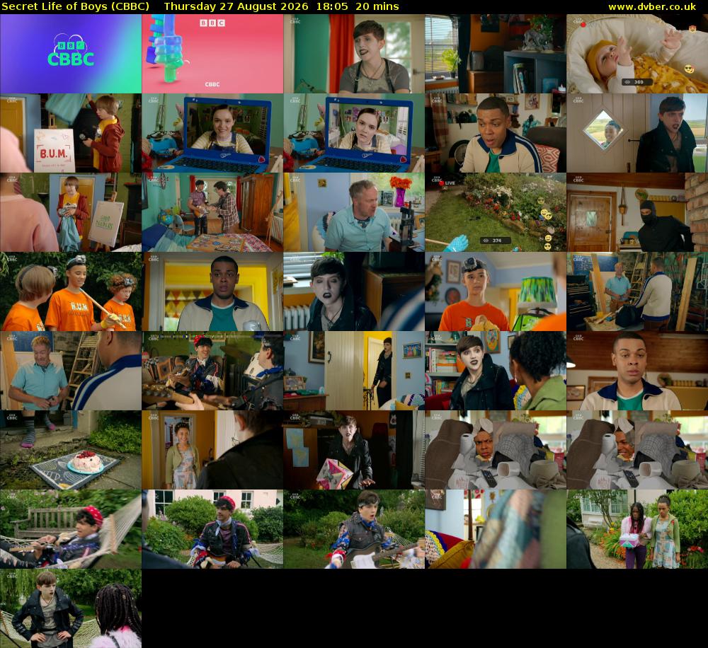 Secret Life of Boys (CBBC) Thursday 27 August 2026 18:05 - 18:25