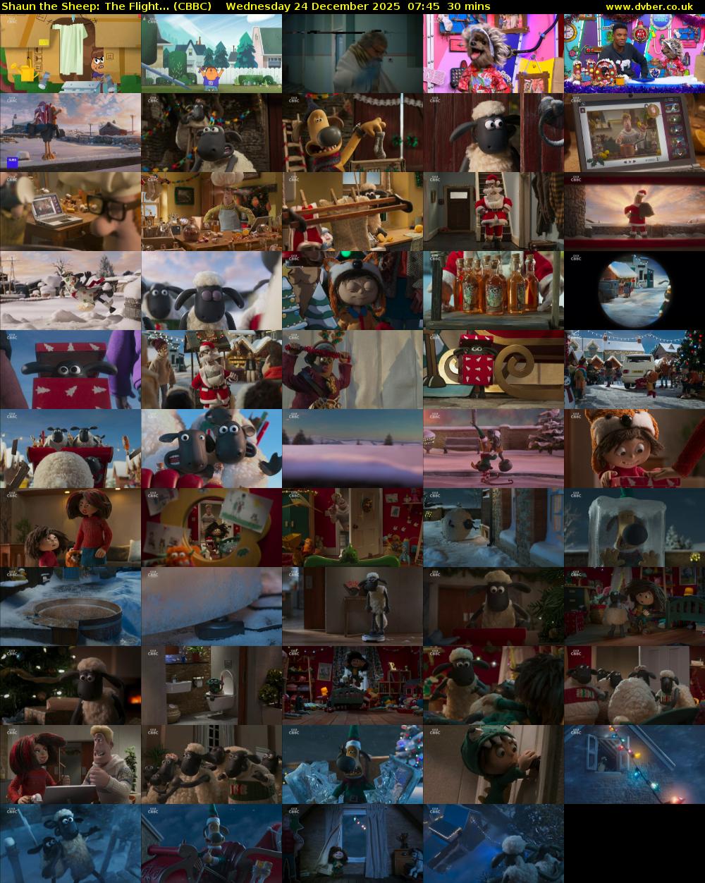 Shaun the Sheep: The Flight... (CBBC) Wednesday 24 December 2025 07:45 - 08:15