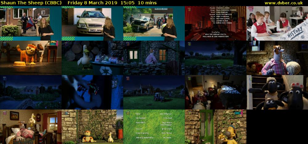 Shaun the Sheep (CBBC) Friday 8 March 2019 15:05 - 15:15