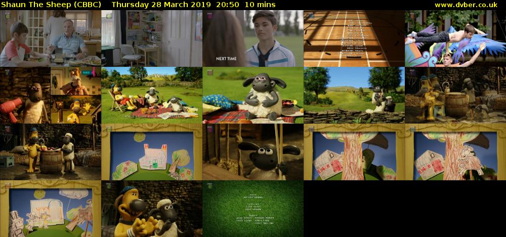 Shaun the Sheep (CBBC) Thursday 28 March 2019 20:50 - 21:00