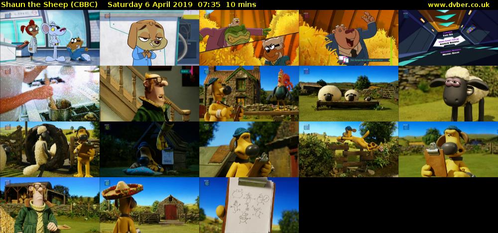 Shaun the Sheep (CBBC) Saturday 6 April 2019 07:35 - 07:45