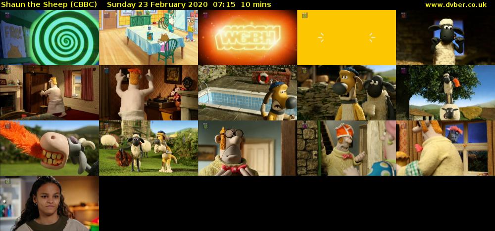 Shaun the Sheep (CBBC) Sunday 23 February 2020 07:15 - 07:25