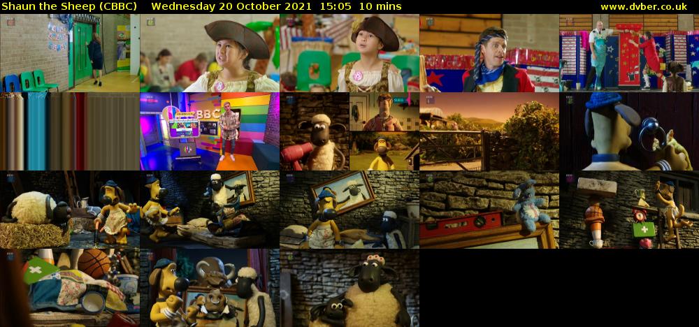 Shaun the Sheep (CBBC) Wednesday 20 October 2021 15:05 - 15:15