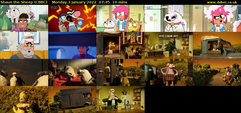 Shaun the Sheep (CBBC) Monday 3 January 2022 07:45 - 07:55