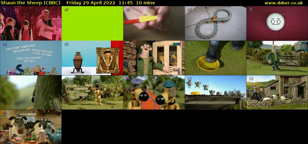 Shaun the Sheep (CBBC) Friday 29 April 2022 11:45 - 11:55