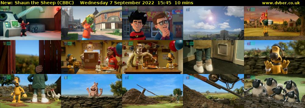 Shaun the Sheep (CBBC) Wednesday 7 September 2022 15:45 - 15:55