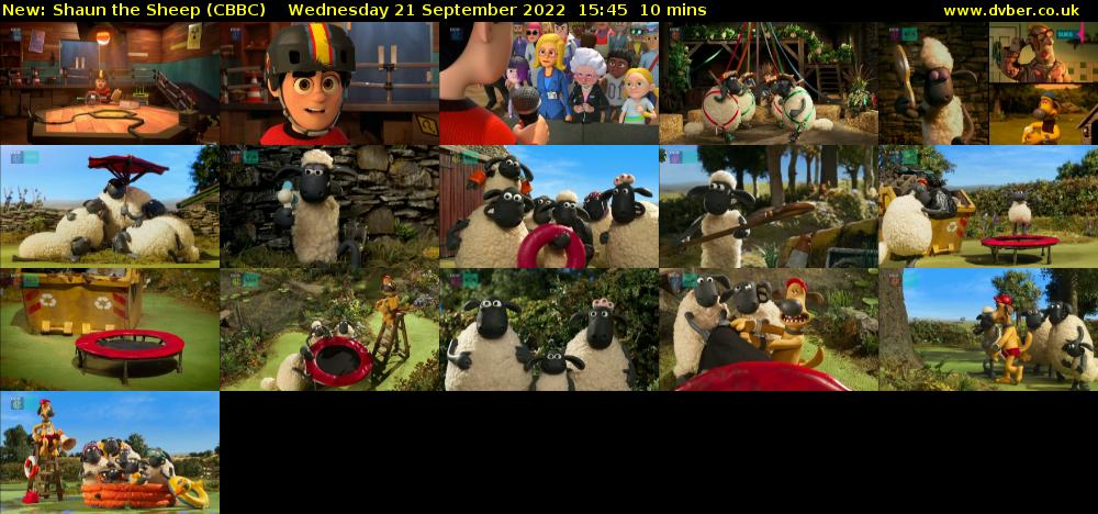 Shaun the Sheep (CBBC) Wednesday 21 September 2022 15:45 - 15:55