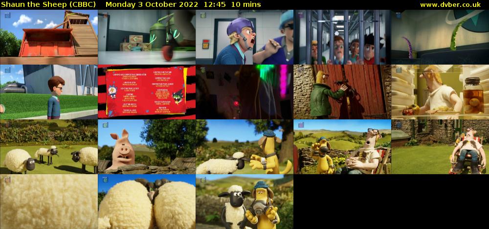 Shaun the Sheep (CBBC) Monday 3 October 2022 12:45 - 12:55