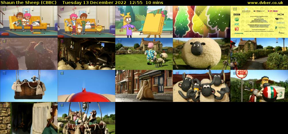 Shaun the Sheep (CBBC) Tuesday 13 December 2022 12:55 - 13:05