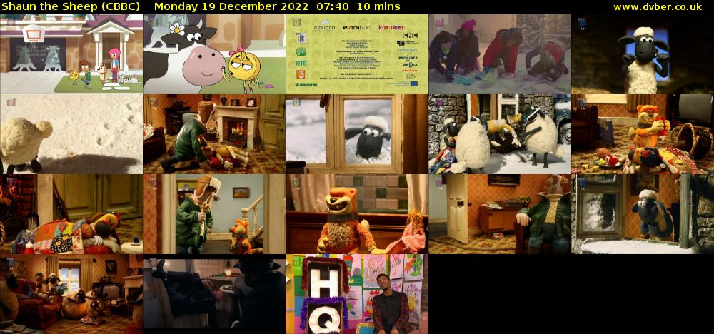 Shaun the Sheep (CBBC) Monday 19 December 2022 07:40 - 07:50