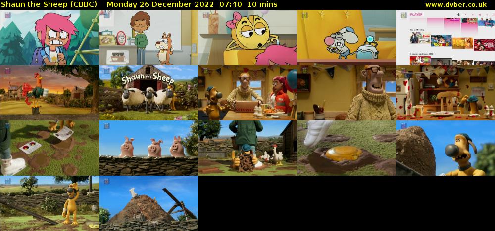 Shaun the Sheep (CBBC) Monday 26 December 2022 07:40 - 07:50
