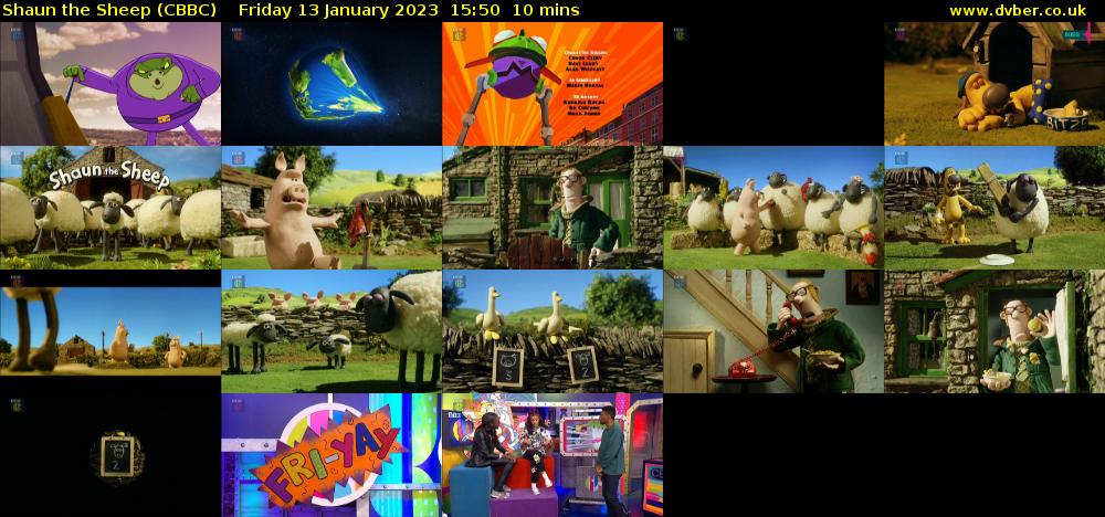 Shaun the Sheep (CBBC) Friday 13 January 2023 15:50 - 16:00