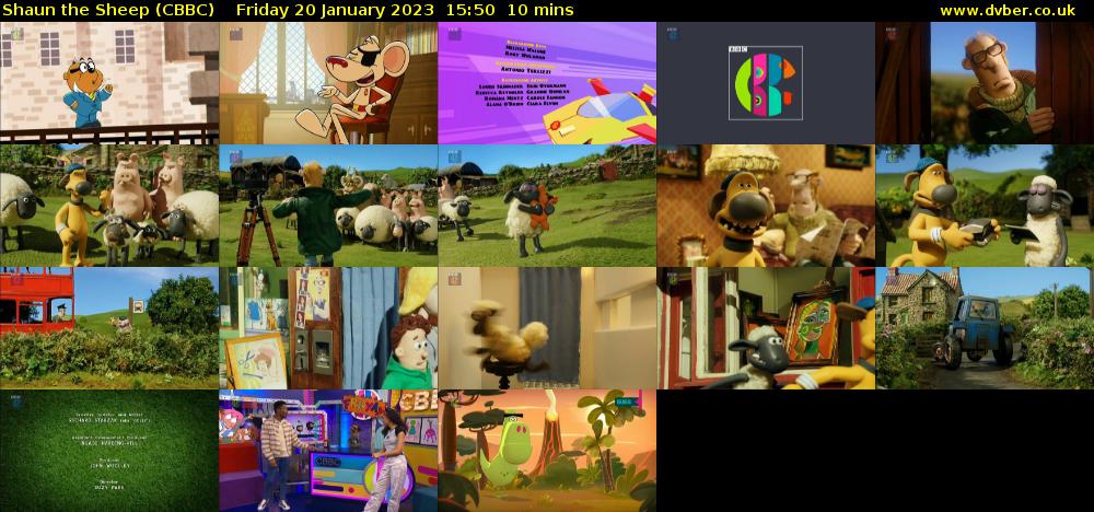 Shaun the Sheep (CBBC) Friday 20 January 2023 15:50 - 16:00