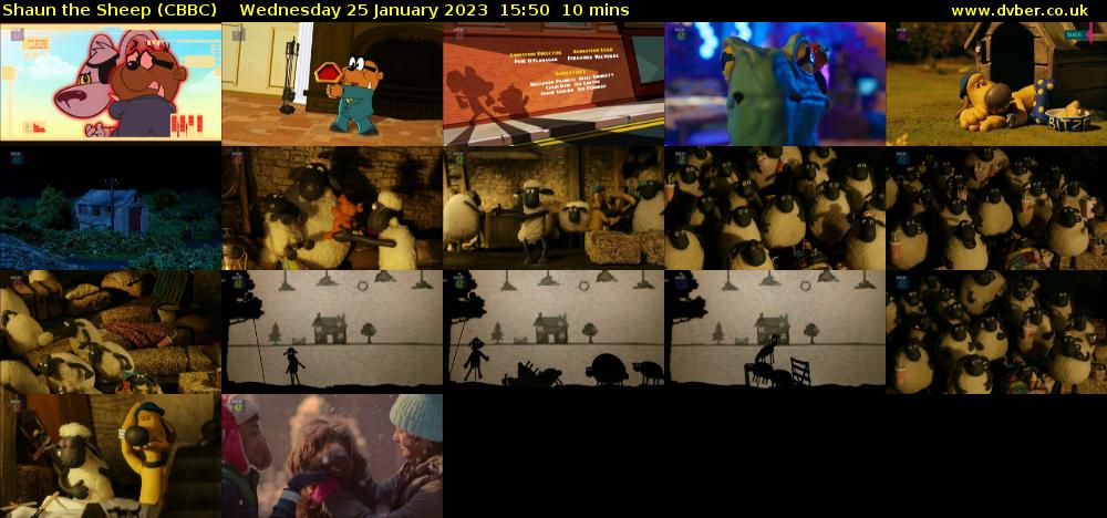 Shaun the Sheep (CBBC) Wednesday 25 January 2023 15:50 - 16:00