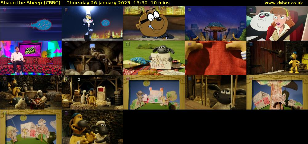Shaun the Sheep (CBBC) Thursday 26 January 2023 15:50 - 16:00