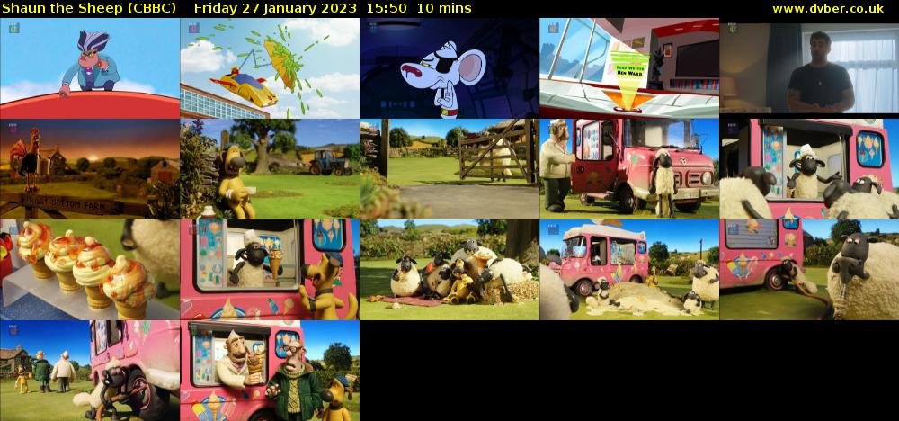 Shaun the Sheep (CBBC) Friday 27 January 2023 15:50 - 16:00