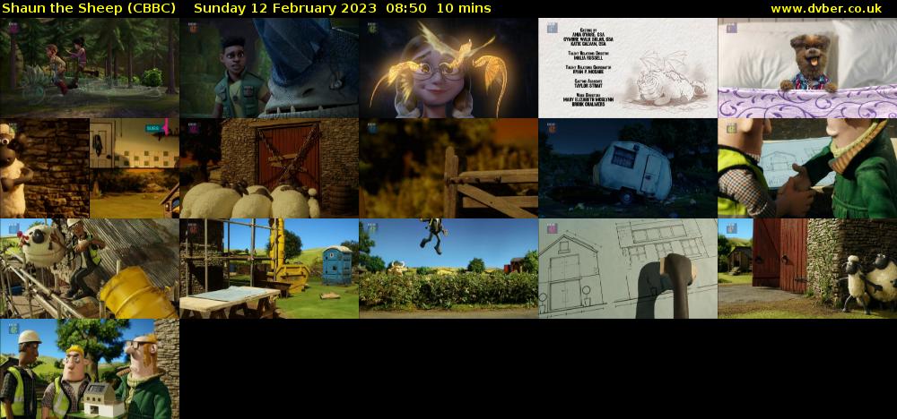 Shaun the Sheep (CBBC) Sunday 12 February 2023 08:50 - 09:00