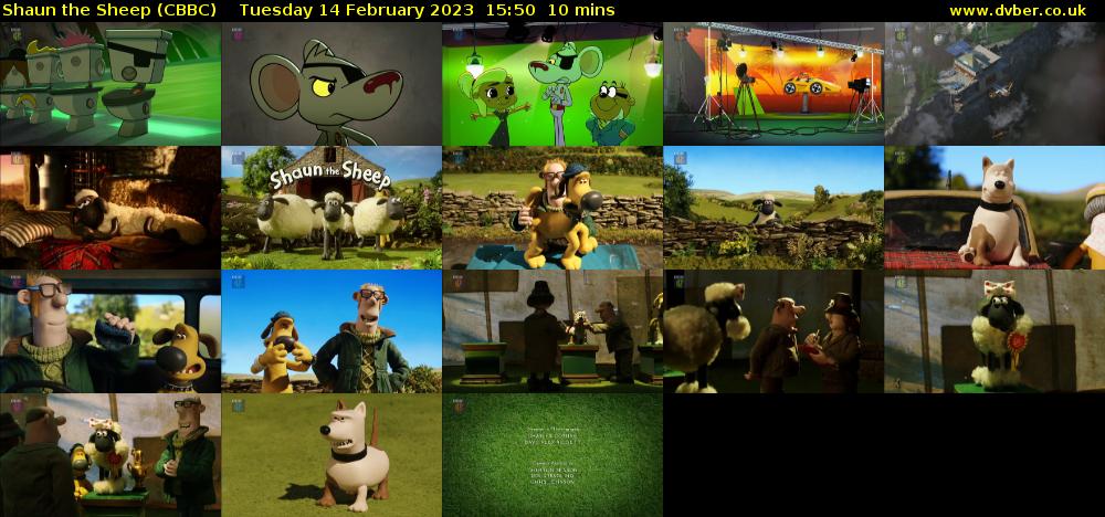 Shaun the Sheep (CBBC) Tuesday 14 February 2023 15:50 - 16:00