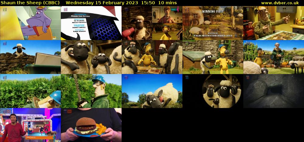 Shaun the Sheep (CBBC) Wednesday 15 February 2023 15:50 - 16:00