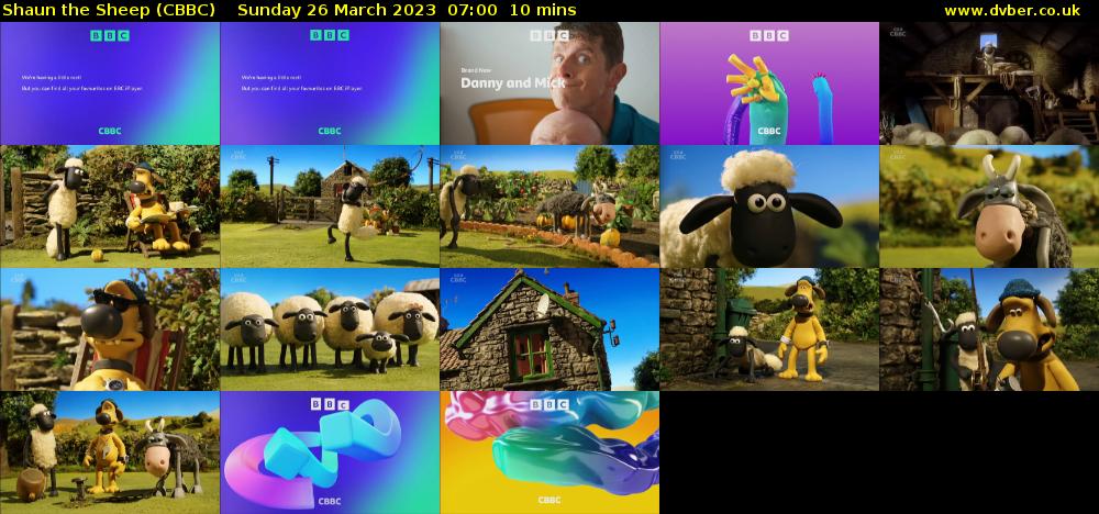 Shaun the Sheep (CBBC) Sunday 26 March 2023 07:00 - 07:10