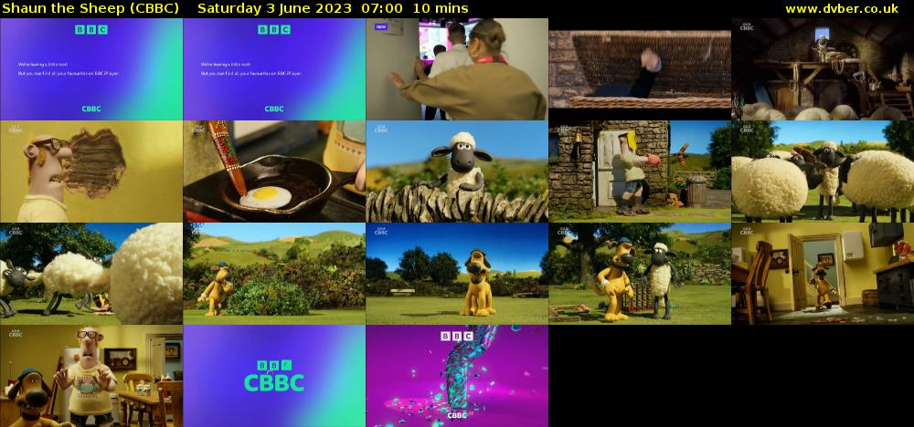 Shaun the Sheep (CBBC) Saturday 3 June 2023 07:00 - 07:10
