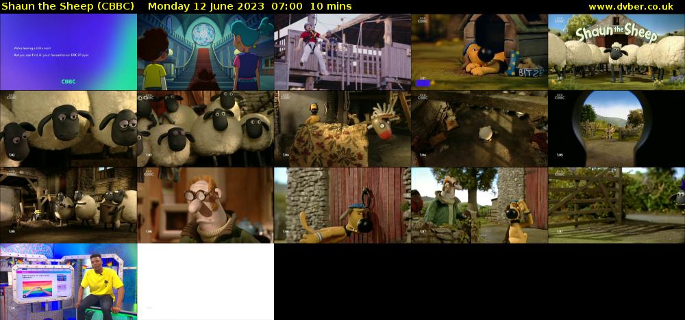 Shaun the Sheep (CBBC) Monday 12 June 2023 07:00 - 07:10