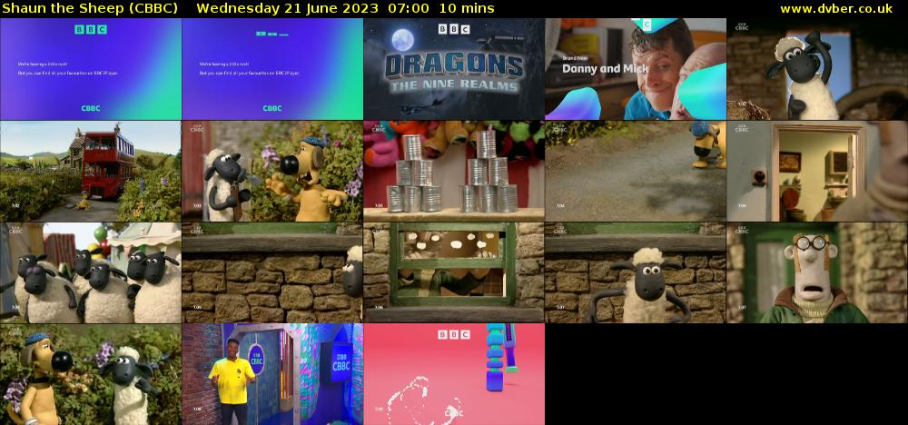 Shaun the Sheep (CBBC) Wednesday 21 June 2023 07:00 - 07:10