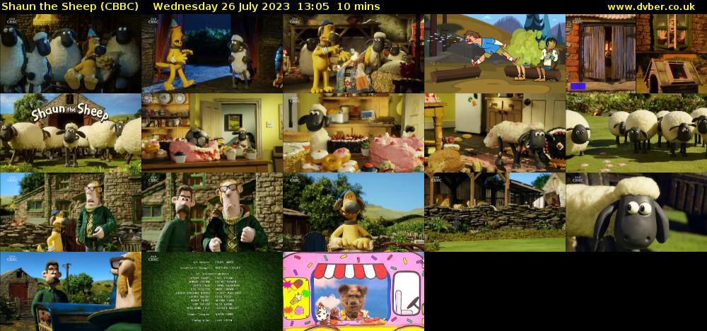 Shaun the Sheep (CBBC) Wednesday 26 July 2023 13:05 - 13:15