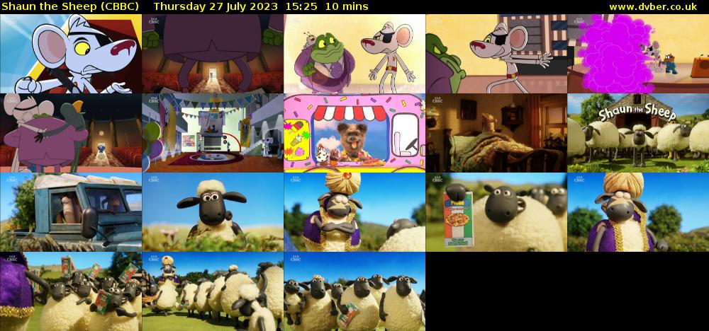 Shaun the Sheep (CBBC) Thursday 27 July 2023 15:25 - 15:35