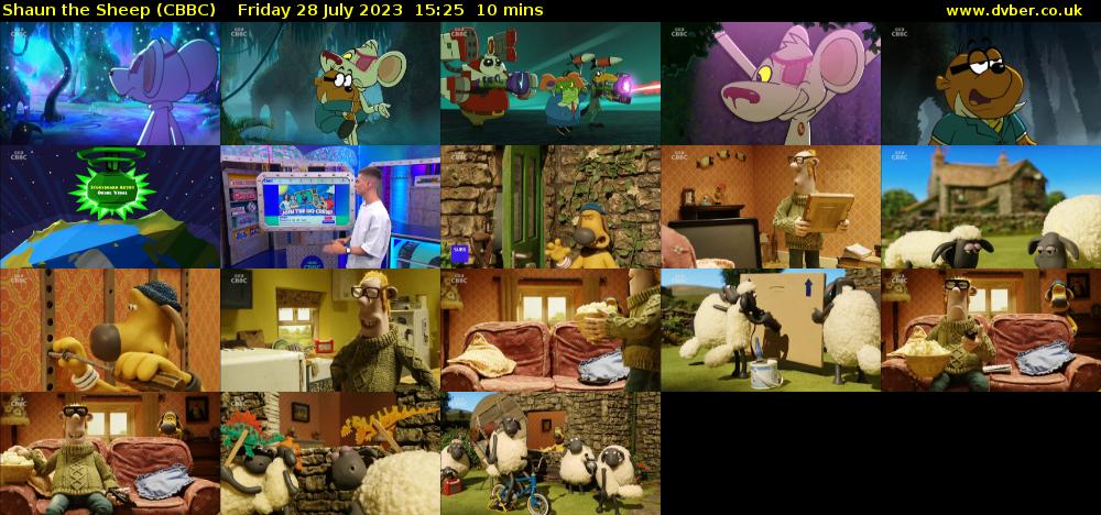 Shaun the Sheep (CBBC) Friday 28 July 2023 15:25 - 15:35
