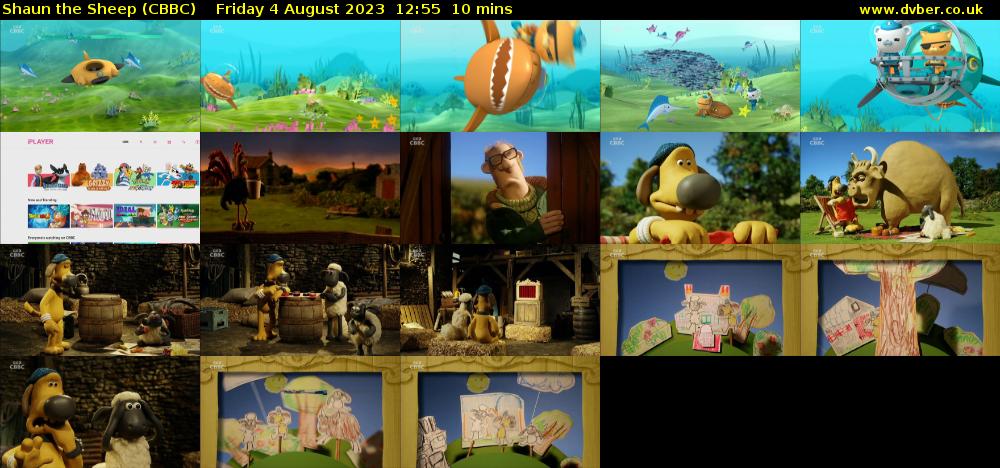 Shaun the Sheep (CBBC) Friday 4 August 2023 12:55 - 13:05