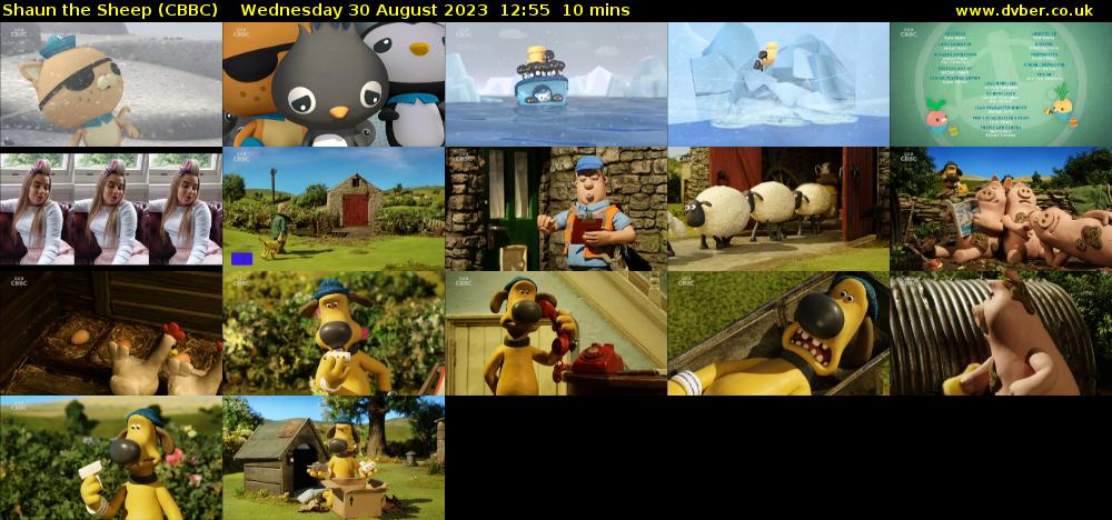 Shaun the Sheep (CBBC) Wednesday 30 August 2023 12:55 - 13:05