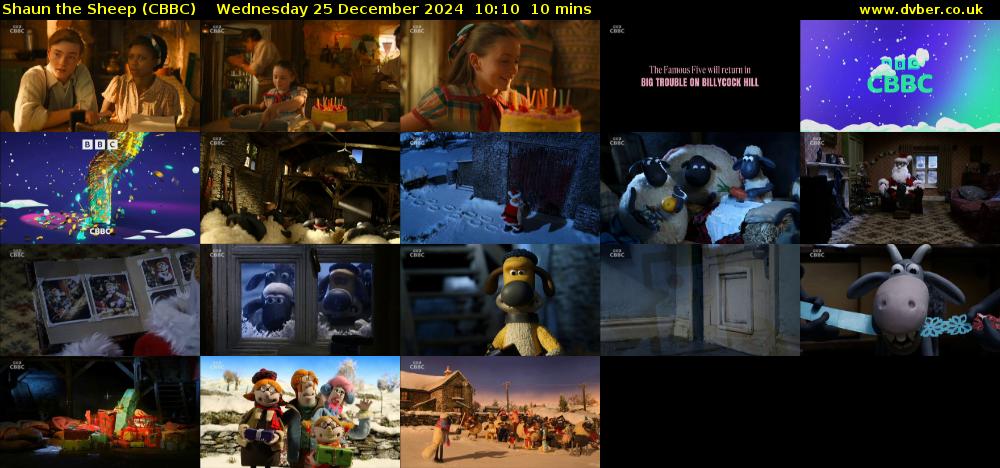 Shaun the Sheep (CBBC) Wednesday 25 December 2024 10:10 - 10:20