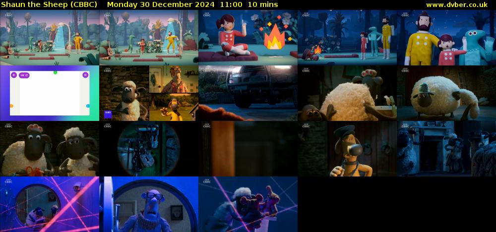 Shaun the Sheep (CBBC) Monday 30 December 2024 11:00 - 11:10